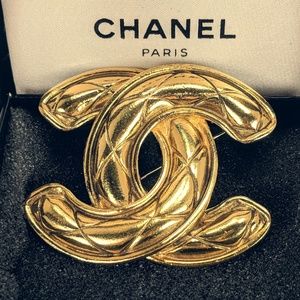 Vintage Chanel Quilted CC Brooch